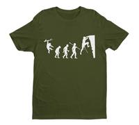 Galaxy Tees Mens The Evolution of Rock Climbing T Shirt Short Sleeved Small - 6XL Military Green XL