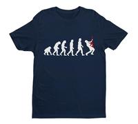 GALAXY TEES Mens The Evolution of The Guitar Player Funny T Shirt (UK, Alpha, L, Regular, Regular, Midnight Navy Blue)