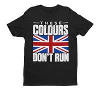 Galaxy Tees Men's These Colours Don’t Run T-Shirt - Distressed Union Jack Patriotic Tee Black / 2XL