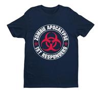 Galaxy Tees Mens Zombie Apocalypse First Responders Funny T Shirt Short Sleeved Midnight Navy Blue 3XL