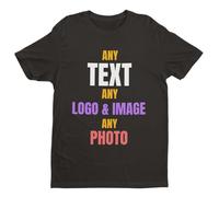 Galaxy Tees Personalised Any Design T-Shirt | Create a personalised tee using supplied text, image, logo or photo on a regular-fit crew-neck style prepared to order.