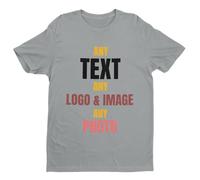 Galaxy Tees Personalised Any Design T-Shirt | Create a personalised tee using supplied text, image, logo or photo on a regular-fit crew-neck style prepared to order.