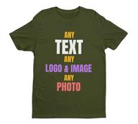 Galaxy Tees Personalised Any Design T-Shirt | Create a personalised tee using supplied text, image, logo or photo on a regular-fit crew-neck style prepared to order.