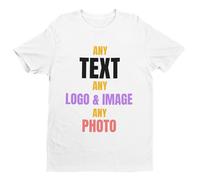 Galaxy Tees Personalised Any Design T-Shirt | Create a personalised tee using supplied text, image, logo or photo on a regular-fit crew-neck style prepared to order.