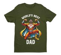 Galaxy Tees Personalised Superhero Dad Tee - Military Green - XL