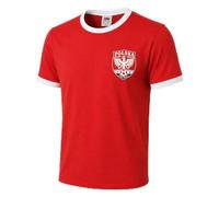 Galaxy Tees Poland-Inspired Ringer T-Shirt - Red/White - XL