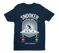 Galaxy Tees Snooker is Calling and I Must Go Funny Phone Joke T Shirt Pot Balls Baize Fan Midnight Navy Blue/L