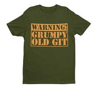Galaxy Tees - T-Shirt - Warning Grumpy Old Git - Joke - Green - Size 2XL