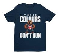 Galaxy Tees These Colours Don’t Run T-Shirt - Union Jack Bear Patriotic UK Graphic Tee Midnight Navy Blue/M