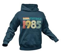 Galaxy Tees Unisex 40th Birthday in 2025 Hoodie Vintage 1985 Retro Design Gift Idea Born in 1985 Midnight Navy Blue / 3XL