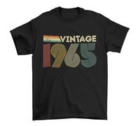 Galaxy Tees Vintage 1965 T-Shirt 60th Birthday Gift for 2025 Those Born in 1965 Retro Font Black / 4XL
