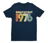 Galaxy Tees Vintage 1976 50th T-Shirt - Midnight Navy Blue - M