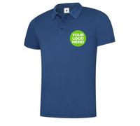 Galaxy Tees Workwear Personalised Performance Polo Shirt with Your Company Logo Printed on Chest (UK, Alpha, XL, Regular, Regular, Royal Blue)
