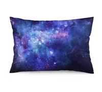 Galaxy Throw Pillow Cover Queen Size Blue Purple Outer Space Nebula Universe Star Night Starry Sky Lumbar Pillow Case Soft Standard Pillow Cases with Zipper Cushion Covers for Couch,Bed,20"x30"