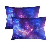 Galaxy Throw Pillow Cover Queen Size Set of 2 Outer Space Nebula Universe Star Night Starry Sky Blue Purple Lumbar Pillow Case Decorative tandard Pillow Cases with Zipper Cushion Cover for Bed,20"x30"