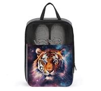 Galaxy Tiger Shoe Bag Travel Shoe Organizer Water-Resistant Shoe Pouch with Zipper Sneaker Dust Bag, gray, One Size, Modern