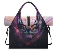 Galaxy Tiger Sports Duffel Bag for Women Men Weekend Overnight Bag with Shoe Compartment Shoulder Tote Luggage Bag for Yoga Gym Travel