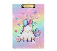 Galaxy Unicorn Clipboard A4 Standard Size Decorative Clip Boards with Low Profile Metal Clip for Students Man Women 9" x 12.5"