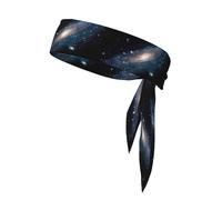 Galaxy Universe Stars Outer Space Printing One-Pack Tie Headbands Moisture Wicking Athletic Sports Head Band For Men And Women