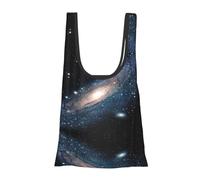 Galaxy Universe Stars Print Reusable, Foldable,Washable Grocery Bags Foldable in A Pouch Eco Tote Shopping Bag,Daily Shopping Loading
