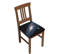 Galaxy Universe Stars Print Stretch Dining Chair Seat Covers Set Of 2, Soft Removable Washable Seat Covers For Dining Chairs, Dining Room Seat Cover Protector