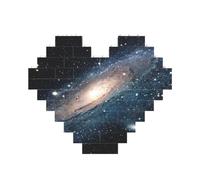 Galaxy Universe Stars Printed Jigsaw Puzzle 10.8x12.8 CM, Heart-Shaped Puzzle Challenging Game for Adults, Fun Decorative Wall Decor