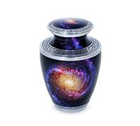 Galaxy Urns for Ashes- Large Adult Urns -Aluminum Funeral Urns for Cremated Human Ash -Engraved Metal Urns - Memorial Urns for Ashes Adult with Velvet Bag - Universe Urn, 220 lbs. Decorative Urn