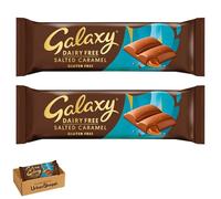Galaxy Vegan Salted Caramel Chocolate Bar, Dairy Free, Hazelnut Paste, Gluten Free, 100g, Bundled by UrbanShoppi (2x Salted Caramel Bars)