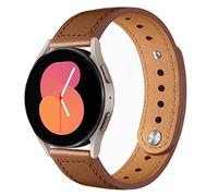 Galaxy Watch 4 Strap, Sport Strap Compatible for Samsung Galaxy Watch 6/5/5 Pro/4 Classic/3 41mm/Active 2/Active, Genuine Leather Strap Replacement Wristband for Huawei watch GT/2/2e/pro 42mm,Brown