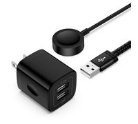 Galaxy Watch Charger Fast Charging for Samsung Galaxy Watch 8/8 Classic/Ultra/7/6/6 Classic/5/5 Pro/4, Magnetic Wireless Charging Cable 3.3FT with Dual Port USB Block, Smart Watches Charger Android