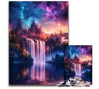 Galaxy Waterfall 1000 Piece Jigsaw cardboard Jigsaw Puzzles for Adults for Travel Lovers & Couples, Challenging Toy 26X38CM/10.23x14.96inch