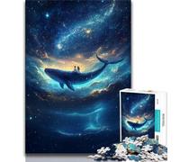 Galaxy Whale 1000 Piece Jigsaw Puzzle for Adults And Teenagers,Fun Games Every Piece Is Unique - Challenging Family Fun Game (38x26cm)