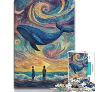 Galaxy Whale 1000 Piece Jigsaw Puzzles for Teenagers Gifts,Help The Brain Exercise Addictive Toys to Cultivate Patience Great Gift 38x26cm