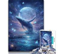 Galaxy Whale 1000 Piece Jigsaw Puzzles for Teenagers,Toys Educational Games Stress Relieving Wishlist with Santa Claus 38x26cm