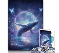 Galaxy Whale 1000 Piece Jigsaw Puzzles,Help The Brain Exercise Addictive Toys to Cultivate Patience Unique Challenge Game 38x26cm