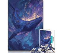 Galaxy Whale Jigsaw Puzzles for Adults Teenagers Jigsaws Puzzle,Learning Educational Toys Family Games with Matching Poster And Trivia Sheet (38x26cm)