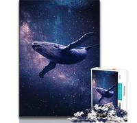 Galaxy Whale Jigsaw Puzzles for Teenagers 1000 Jigsaws,Toys Educational Games Stress Relieving Wishlist with Santa Claus 38x26cm