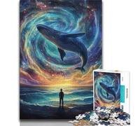 Galaxy Whale Jigsaw Puzzles for Teenagers 1000 Piece,Educational Games Home Decoration Suitable for Desktop Decoration 50x75cm