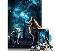 Galaxy Wolf 1000 Pieces Jigsaw Puzzles for Adults And Teens,Help The Brain Exercise Addictive Toys to Cultivate Patience Great Gift (38x26cm)