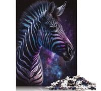 Galaxy Zebra Wooden Jigsaw Puzzles for Adults 500 Pieces,Jigsaw Puzzle for Adult Family Games Jigsaws Wall Decoration 500pcs (52x38cm)