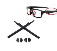 GALAXYLENSE Nose Pads & Earsocks For Oakley Crosslink Black OX8118 OX8027 OX8029 OX8030 OX8031 OX8033 OX3149 OX3128, Black, Regular