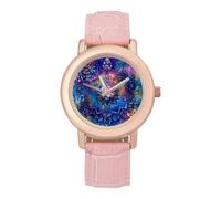 Galaxys Mandalas Gradient Cute Watches for Women Fashion Paint Adjustable Wrist Watch Work Workout