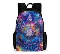 Galaxys Mandalas Gradient Fashion Backpack Cute Mini Bag Daypack Unisex | Personalized Shoulder Bag 16.1×12.6×6.7 Inches for Camping Travel Work