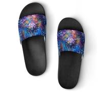 Galaxys Mandalas Gradient Summer Mens Slippers Women Shower Shoes Sandals Beach Pool