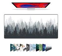 Galdas Gaming Mouse Mat Forest Background Pattern XXL XL Large Mouse Mat Long Extended Mouse Pad Desk Mat Non-Slip Rubber Mice Pads Stitched Edges Thin Pad (31.5 x 11.8 x 0.12 Inches) Tree