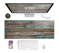 Galdas Gaming Mouse Pad Vintage Wood Grain Pattern XXL XL Large Mouse Pad Mat Long Extended Mousepad Desk Pad Non-Slip Rubber Mice Pads Stitched Edges Thin Pad (31.5x11.8x0.12Inch)