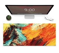 Galdas Gaming Mouse Pad XXL XL Large Mouse Pad Long Extended Big Mousepad Non-Slip Rubber Keyboard Mouse Pad with Stitched Edges for Laptop Home Office (31.5x11.8x0.08 Inch) … (Watercolor Art)