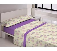 Gale Hayman Style Carla Rubini Microfibre Bed Sheet 135/140 Purple/White