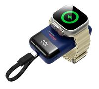 Galeces 3000 mAh Wireless Charger for Apple Watch Series 10/9/8/7/6/5/SE/4/3/2/UItra 2/Ultra, Magnetic Wireless Charger, Built-in USB-C Charging Cable for iPhone 15/16, Travel Essentials (Blue)