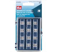 Galedi Pins Bobbin Case - Purple Transparent Plastic Box with 12 CB Bobbins